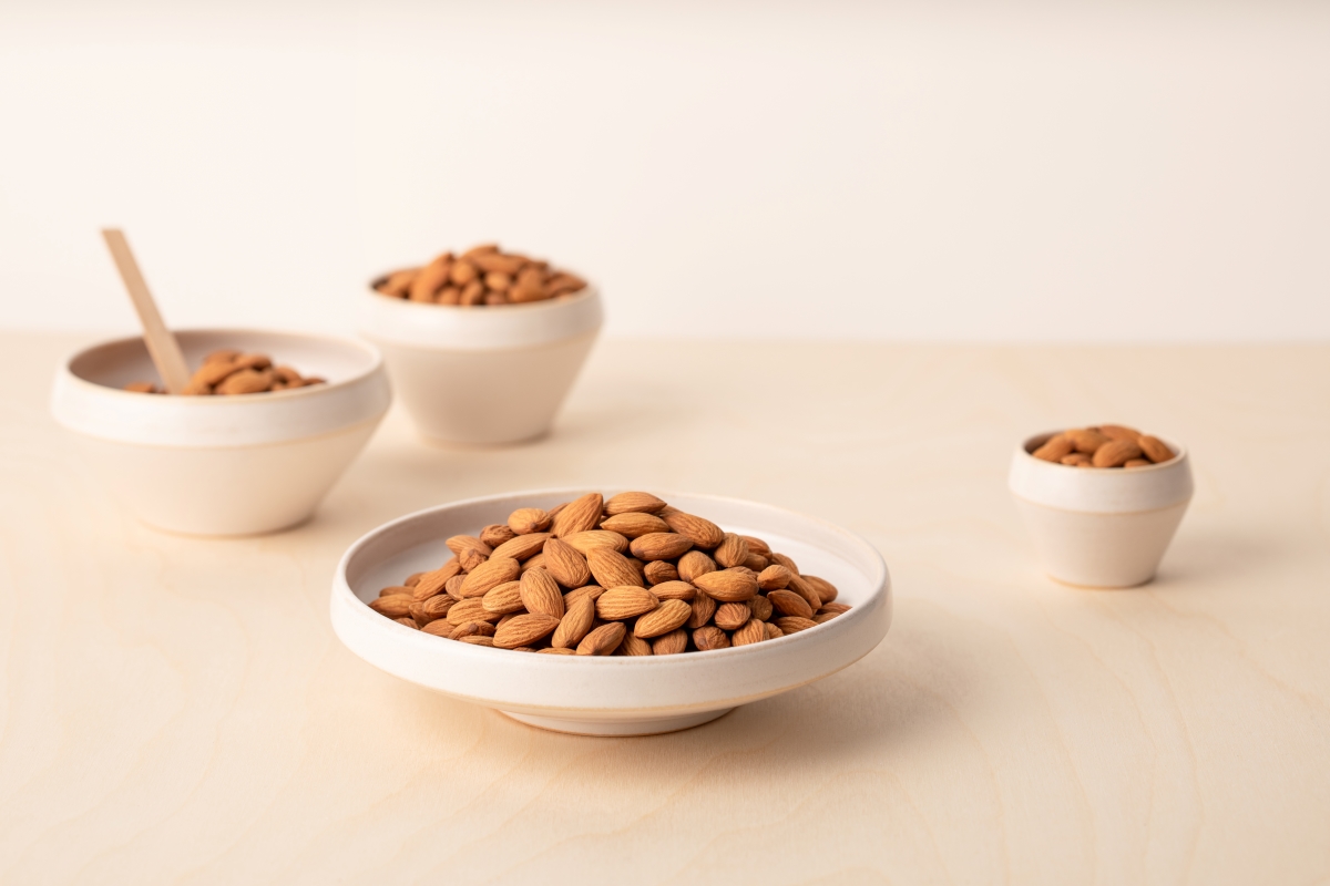 Four Bowls of Almonds